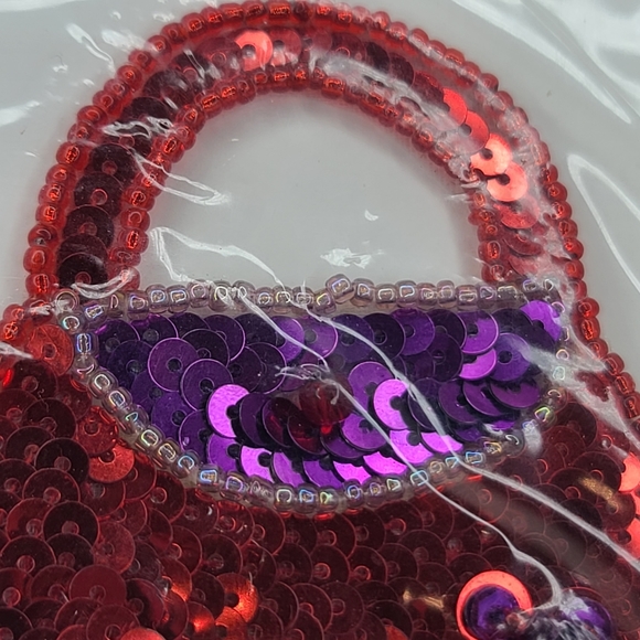 Sassy Lady Red Flower Purse Sassy Lady Sequin Applique/Patch - Red Multi - Picture 6 of 12